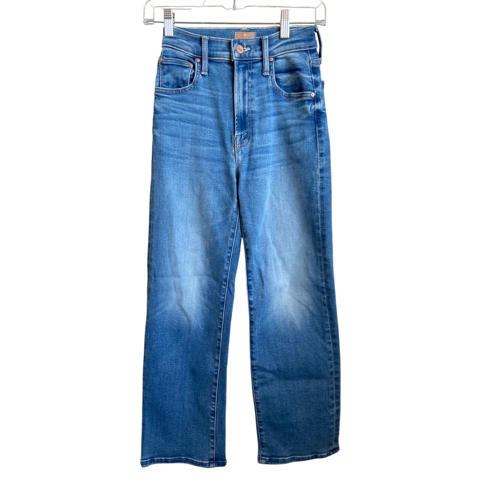 MOTHER Lil Rambler Zip Flood Jeans Out Of The Blue Size 23